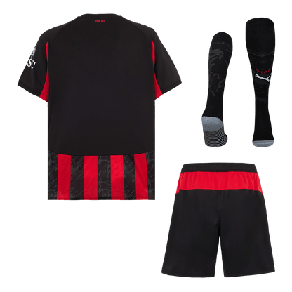 AC Milan Home Soccer Jersey Kit(Jersey+Shorts+Socks) 2025/26