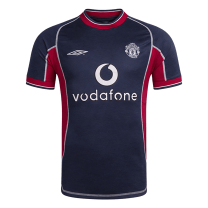 Men Retro Fan Version 00/01 Manchester United Third Soccer Jersey Navy
