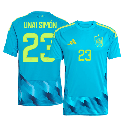 UNAI SIMÓN #23 Spain Goalkeeper Soccer Jersey World Cup 2026 Blue