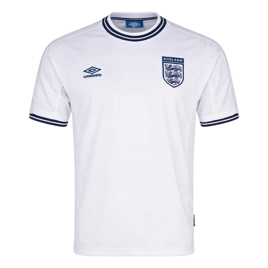 Men Retro Fan Version 2000 England Home Soccer Jersey White