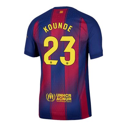 Authentic KOUNDE #23 Barcelona Home Soccer Jersey 2025/26