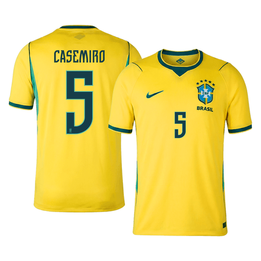CASEMIRO #5 Brazil Home Football Shirt World Cup 2026 Yellow