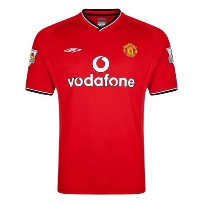Men Retro Fan Version Manchester United Home Soccer Jersey 2000/02 Red