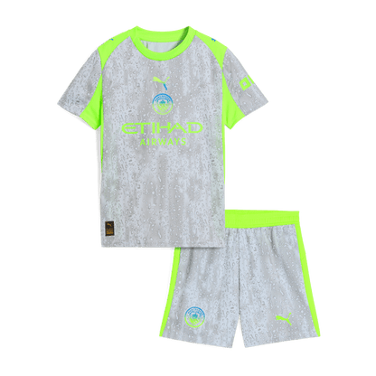Kid's Manchester City Third Kit 25/26 Gray