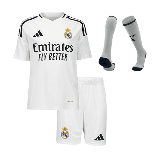 Kid's Real Madrid Home Football Shirt Kit (Shirt+Shorts+Socks) 2024/25 Football Kit UK