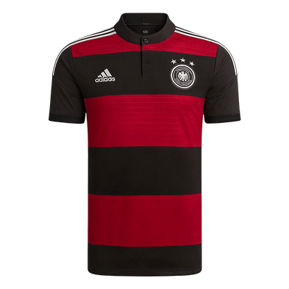 Men Retro Fan Version 2014 Germany Away Soccer Jersey Short Sleeve Black&Red