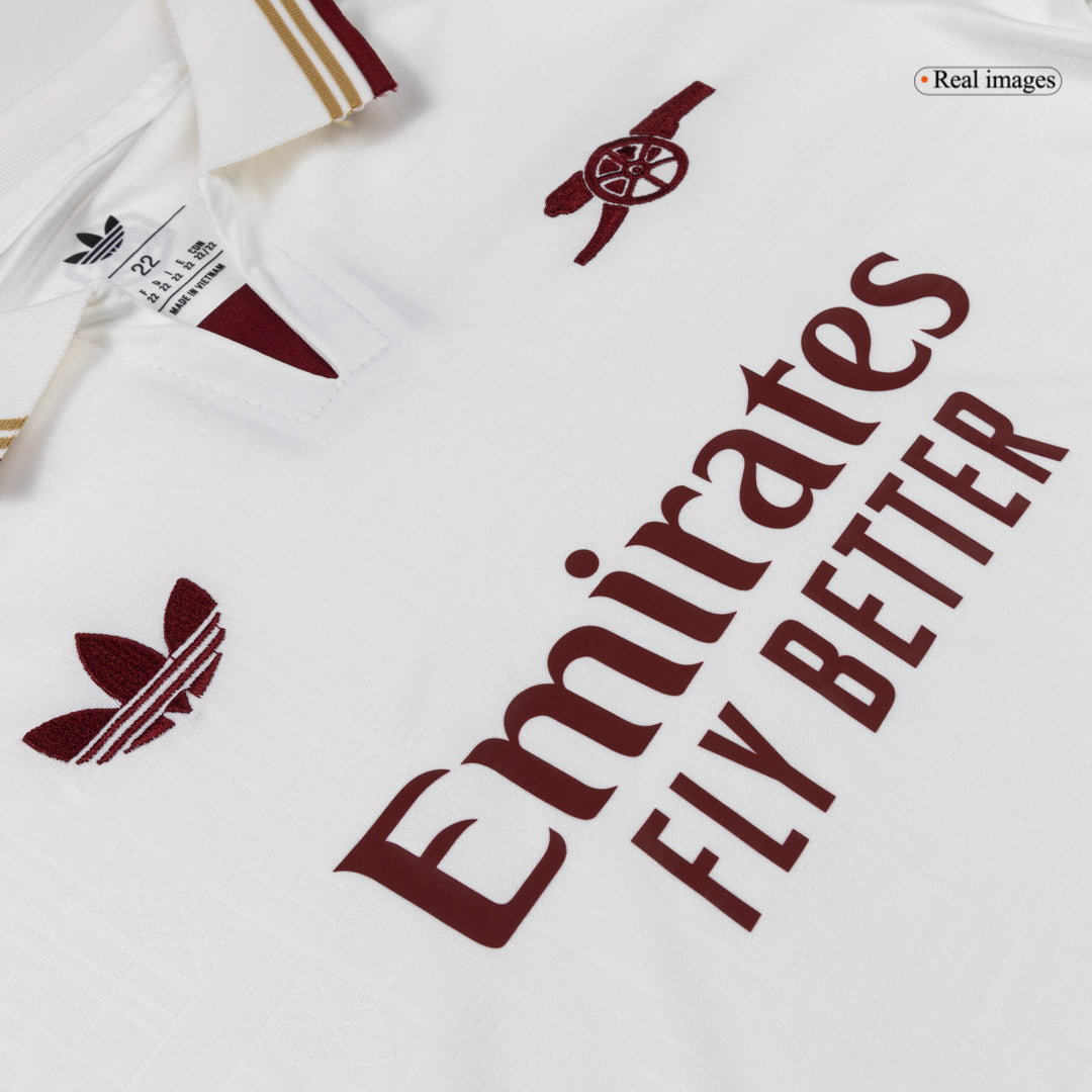 Kid's Arsenal Third Away Soccer Jersey Kit 25/26 White