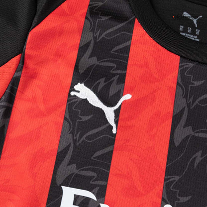 Kid's AC Milan Home Soccer Jersey Kit(Jersey+Shorts+Socks) 2025/26 Red&Black