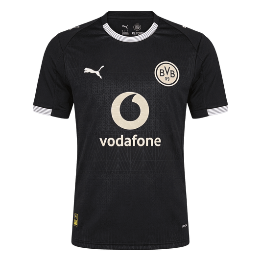 Men Fan 25/26 Borussia Dortmund Fourth Soccer Jersey Short Sleeve Black