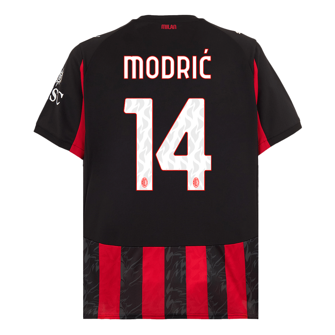 MODRIĆ #14 AC Milan Home Soccer Jersey 2025/26 Red&Black