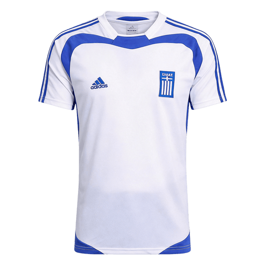 Men Retro Fan Version Greece Away Soccer Jersey Euro Cup 2004 White