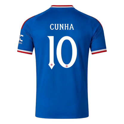 CUNHA #10 Manchester United Away Soccer Jersey 2026/27 Blue - UCL