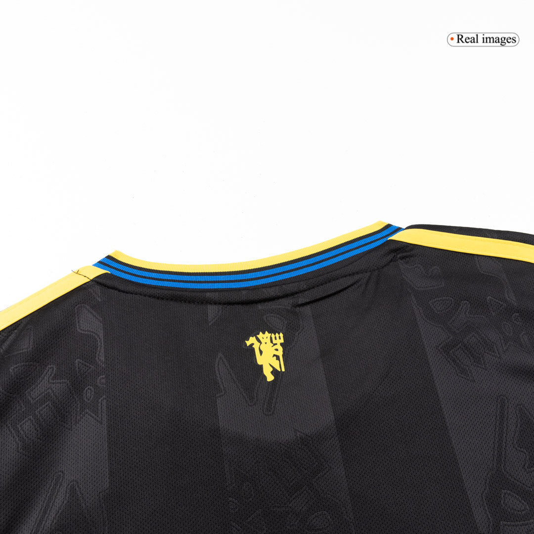 Manchester United Third Away Long Sleeve Soccer Jersey 2025/26 Black