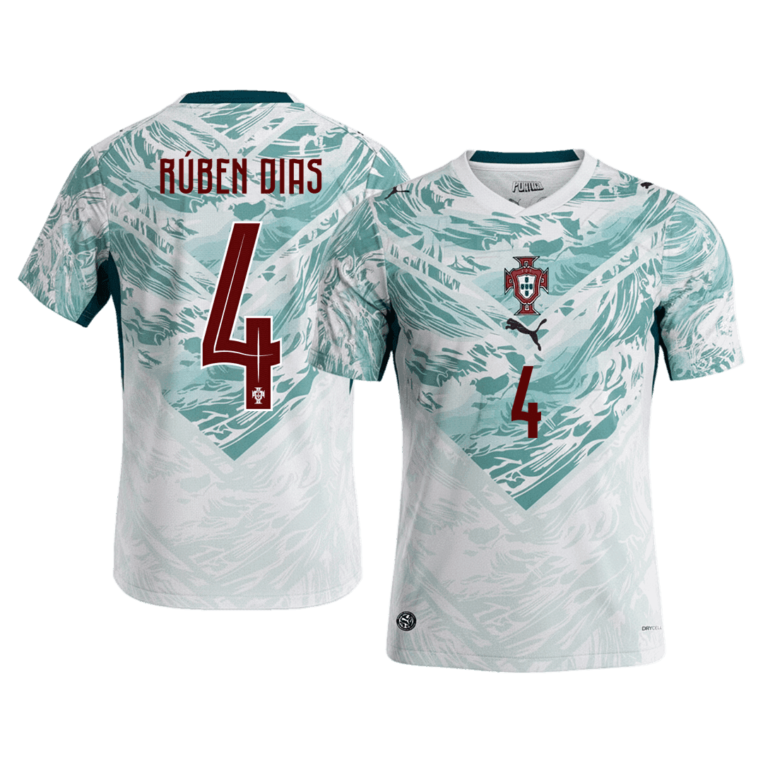 RÚBEN DIAS #4 Portugal Away Soccer Jersey World Cup 2026 White&Green