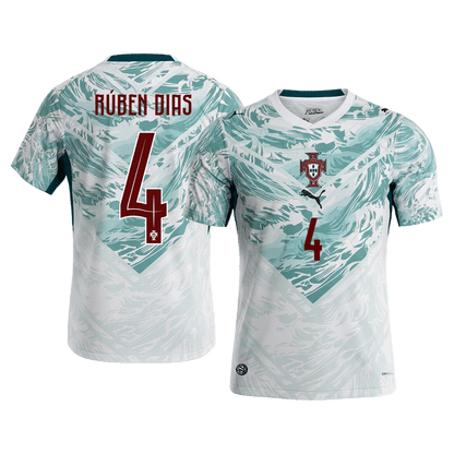 RÚBEN DIAS #4 Portugal Away Soccer Jersey World Cup 2026 White&Green