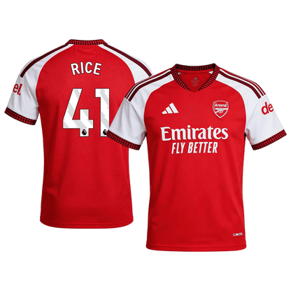 RICE #41 Arsenal Home Soccer Jersey 26/27 Red