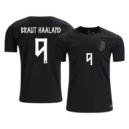 BRAUT HAALAND #9 Norway Away Soccer Jersey World Cup 2026 Black