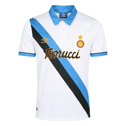 Men Retro Fan Version 94/95 Inter Milan Away Soccer Jersey Short Sleeve White