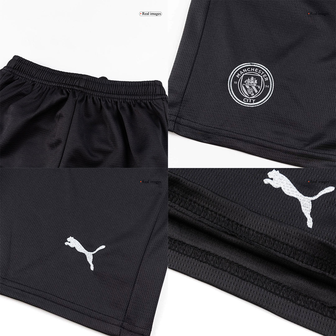 Kid's Manchester City Away Soccer Jersey Kit(Jersey+Shorts) 2025/26 Black