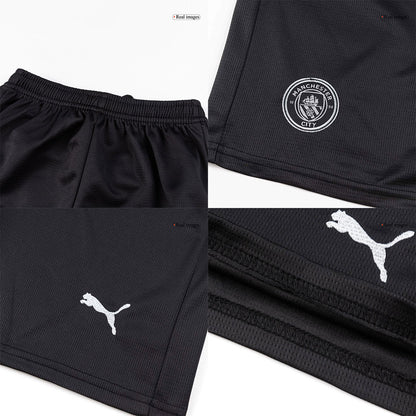 Kid's Manchester City Away Soccer Jersey Kit(Jersey+Shorts) 2025/26 Black
