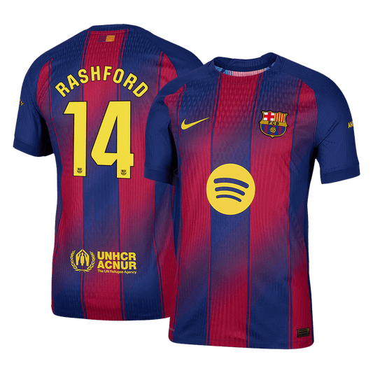 Authentic RASHFORD #14 Barcelona Home Soccer Jersey 2025/26 Red&Blue
