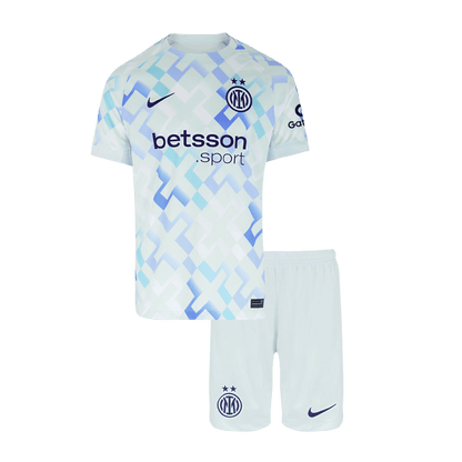 Kid's Inter Milan Away Soccer Jersey Kit(Jersey+Shorts) 2025/26 White