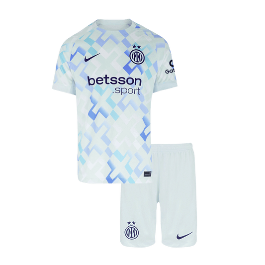 Kid's Inter Milan Away Soccer Jersey Kit(Jersey+Shorts) 2025/26 White