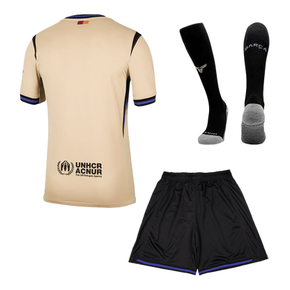 Barcelona Away Soccer Jersey Kit(Jersey+Shorts+Socks) 2025/26 Yellow&Black