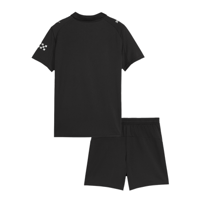 Kid's Manchester City Away Soccer Jersey Kit(Jersey+Shorts) 2025/26 Black