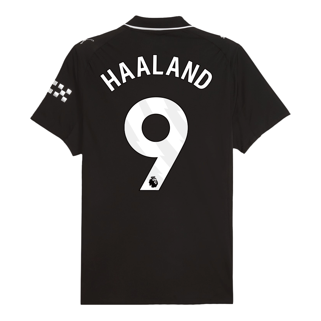Authentic HAALAND #9 Manchester City Away Soccer Jersey 2025/26 Black