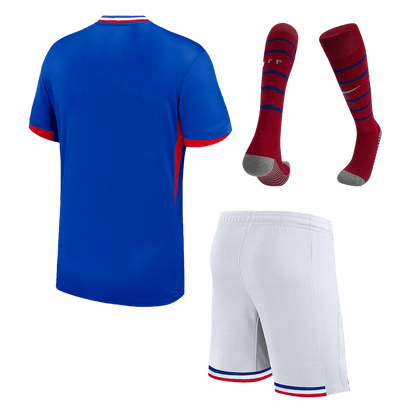 Kid's France Home Soccer Jersey Kit(Jersey+Shorts+Socks) Euro 2024