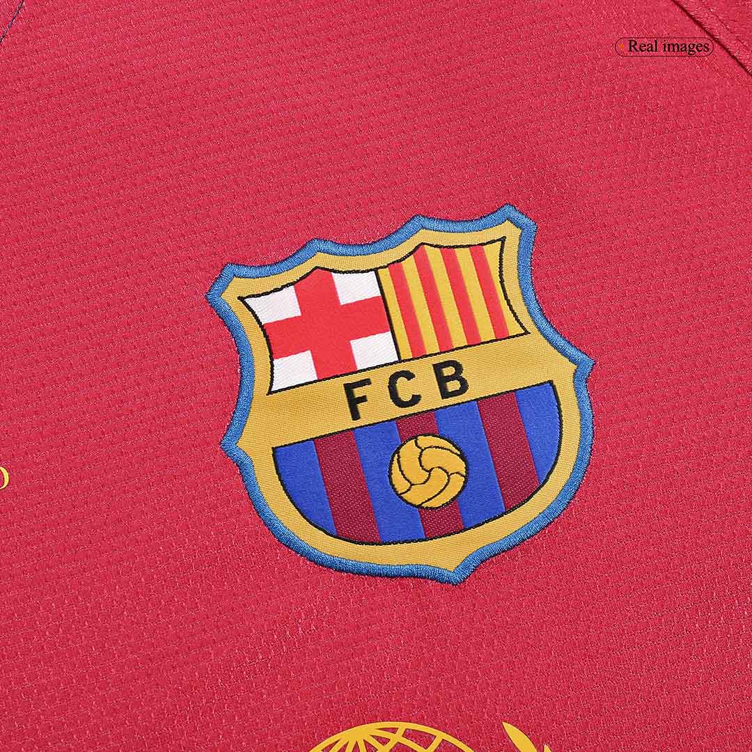 Retro A.INIESTA #8 2008/09 Barcelona Home Long Sleeve Soccer Jersey - UCL Final