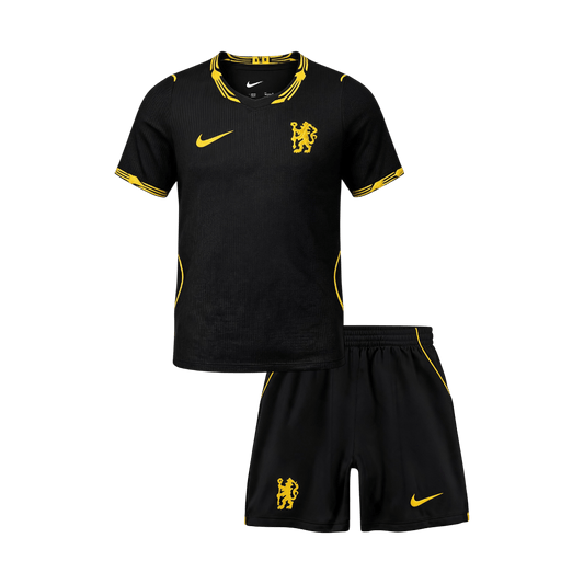 Kids Chelsea Away Football Jersey Kit (Jersey+Shorts) 2026/27 Black