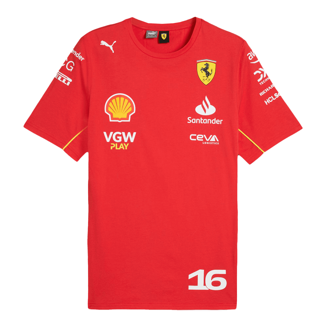 Ferrari F1 Racing Team Charles Leclerc #16 T-Shirt 2024 Football Kit UK