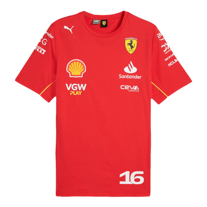 Ferrari F1 Racing Team Charles Leclerc #16 T-Shirt 2024 Football Kit UK