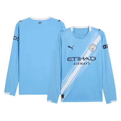 Manchester City Home Long Sleeve Soccer Jersey 2025/26 Blue
