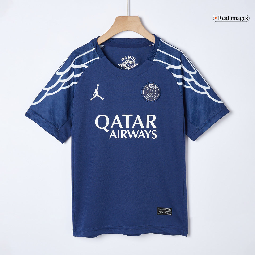 Kid's PSG Fourth Away Soccer Jersey Kit(Jersey+Shorts) 2024/25 Navy