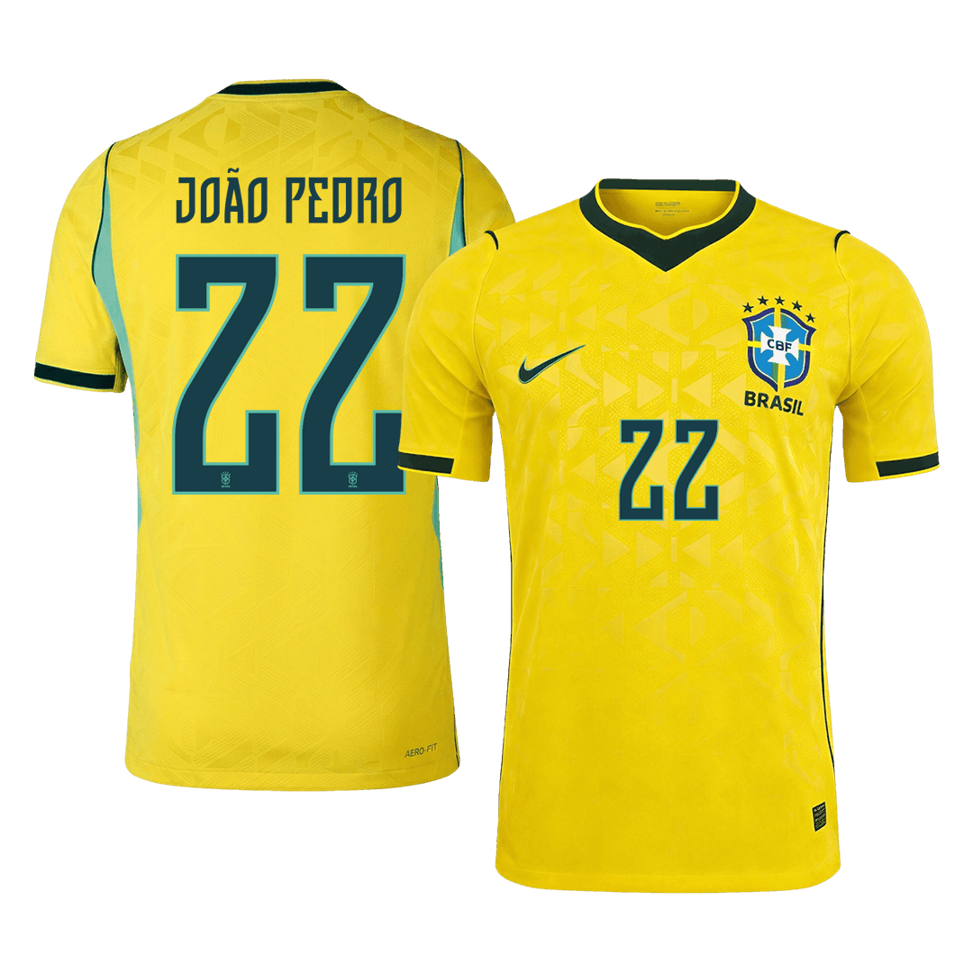 Authentic JOÃO PEDRO #22 Brazil Home Soccer Jersey 2026