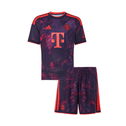 Kids Bayern Munich Third Soccer Jersey Kit (Jersey+Shorts) 2026/27 Purple