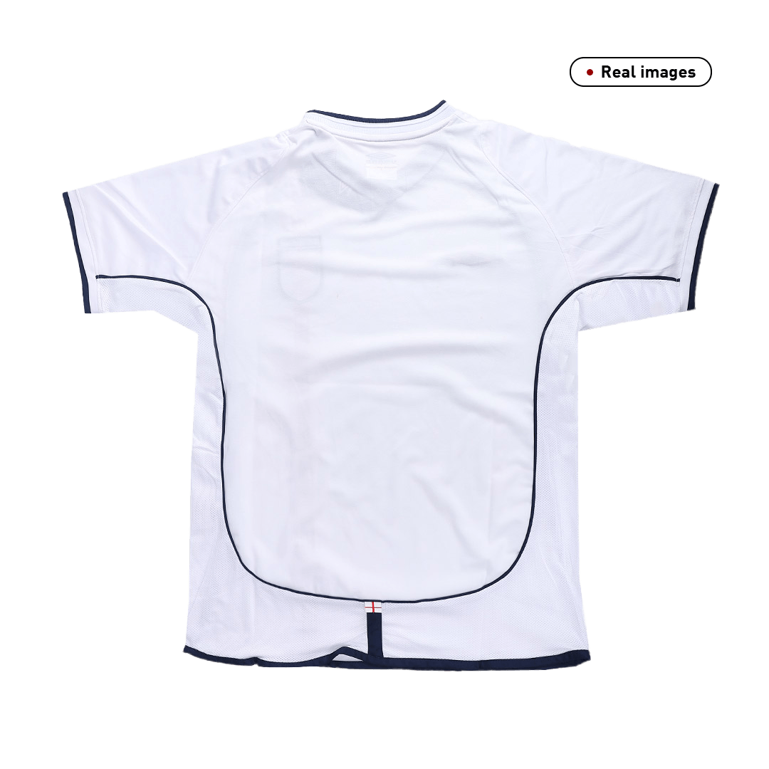 2002 England Home White Retro Jerseys Shirt