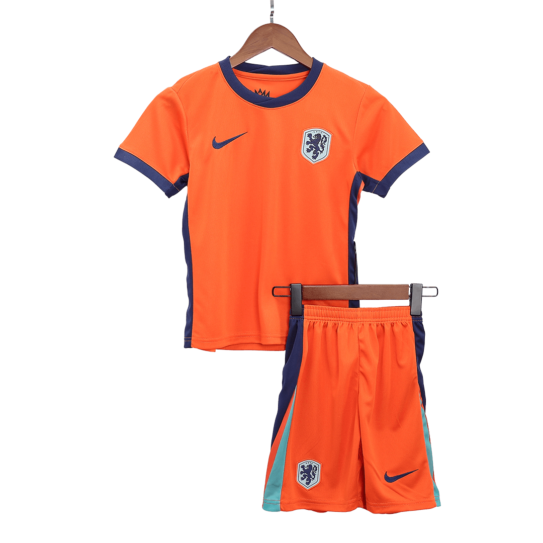 Kid's Netherlands Home Soccer Jersey Kit(Jersey+Shorts) Euro 2024