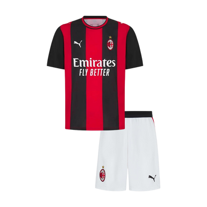 Kids AC Milan Home Soccer Jersey Kit (Jersey+Shorts) 2026/27 Red&Black