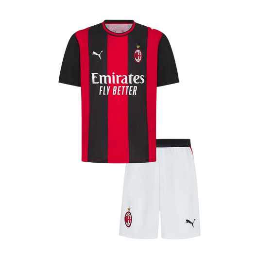 Kids AC Milan Home Soccer Jersey Kit (Jersey+Shorts) 2026/27 Red&Black