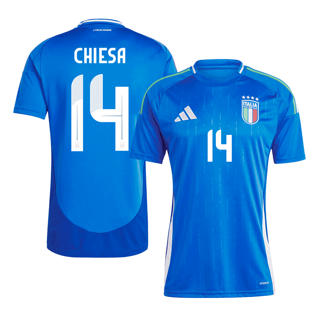 CHIESA #14 Italy Home Soccer Jersey Euro 2024