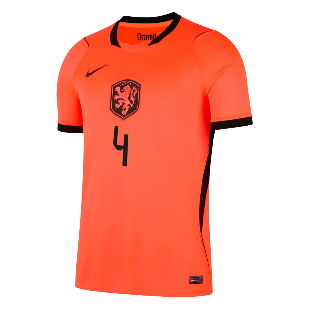 VIRGIL #4 Netherlands Home Soccer Jersey World Cup 2026 Orange