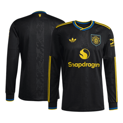 Manchester United Third Away Long Sleeve Soccer Jersey 2025/26 Black