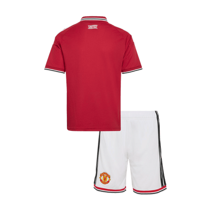 Kids Manchester United Home Soccer Jersey Kit (Jersey+Shorts) 2026/27 Red