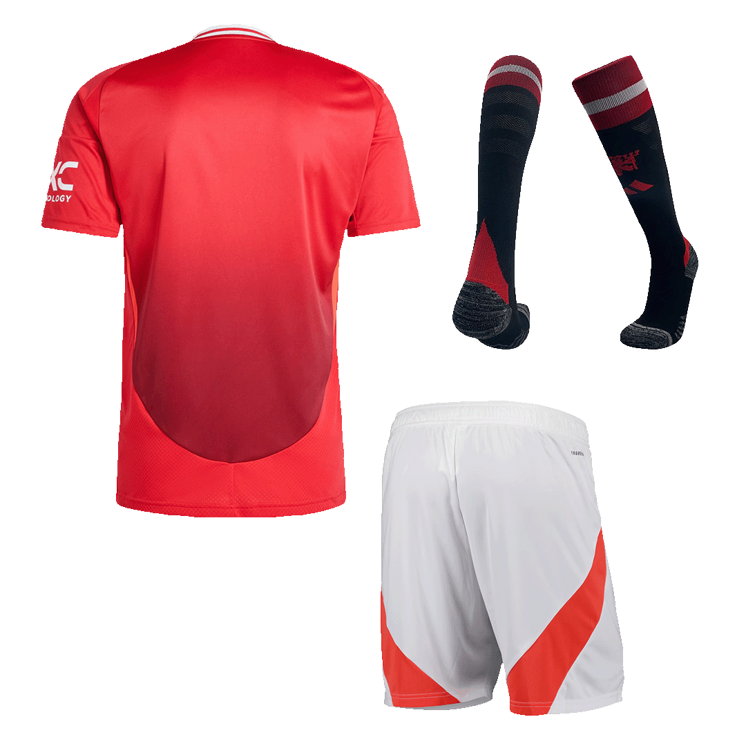 Men's Manchester United Home Football Shirt Kit (Shirt+Shorts+Socks) 2024/25 Football Kit UK