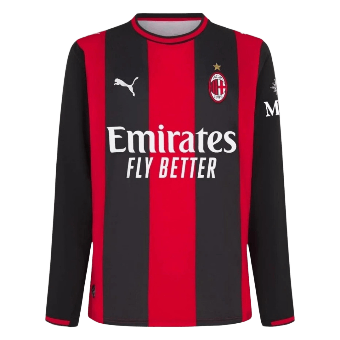 AC Milan Home Long Sleeve Soccer Jersey 2026/27 Red&Black