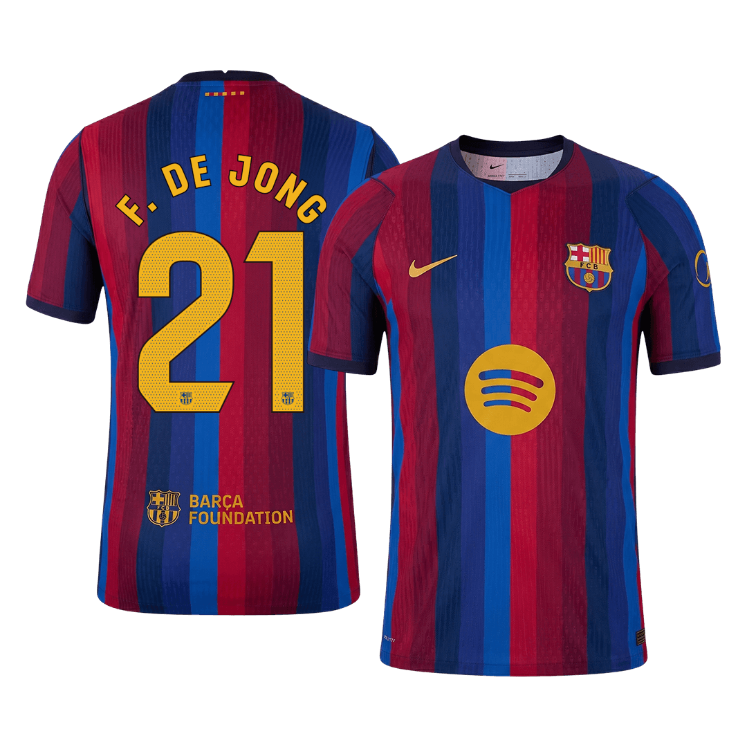 Authentic F. DE JONG #21 Barcelona Home Soccer Jersey 2026/27